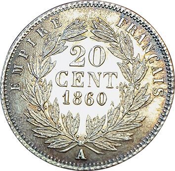 null 20 Centimes 1860 A. F.148/13. SUP à SPL