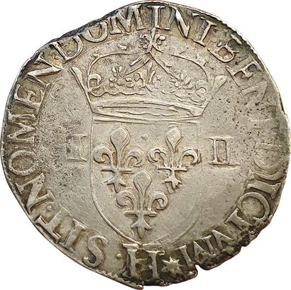 null Henri III. Quart d'écu 1578 H. La Rochelle. 9,67grs. Sb.4662 (4ex.). 7574 ex....