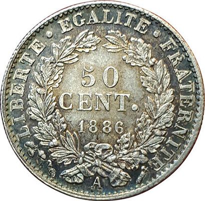 null 50 Centimes Ceres 1886 A. Paris. F.189/11. 308756 copies. Uncommon. SUP