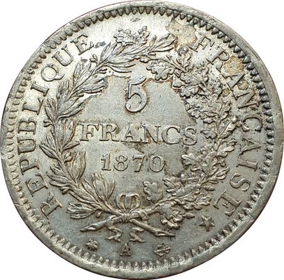 null 5 Francs Hercules 1870 A. Paris. F.334/1. SUP