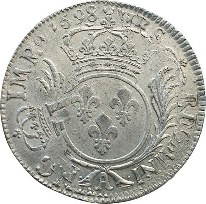 null Louis XIV. Ecu aux Palmes. 1698 A. Paris. 27,36grs. Gad.217 (R3). TTB+