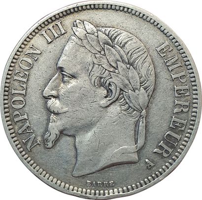 null 5 Francs 1862 A. Paris. F.331/3. 27819 ex. Rare ! TB+