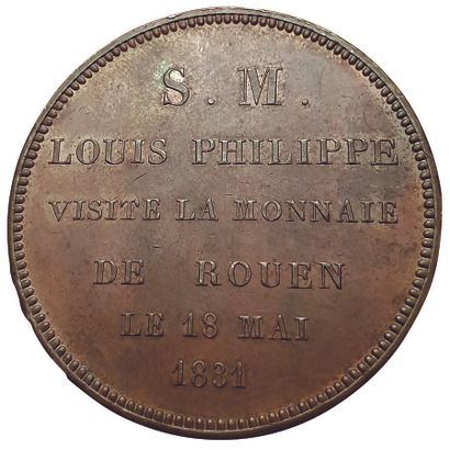 null Module de 5 Francs. Monnaie de visite à la Monnaie de Rouen. 1831. Rouen. Bronze....