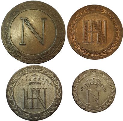 null 3 monnaies : 10 Centimes 1808 A, 5 Centimes 1808 BB, Westphalie Jérôme Napoléon...