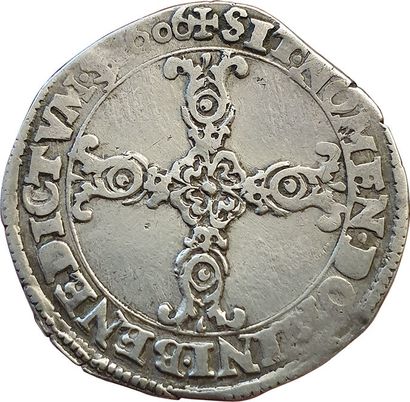 null Henri IV. Quart d'écu 1606 R. Villeneuve Saint André. 9,45grs. Sb.4692 (5ex.)....