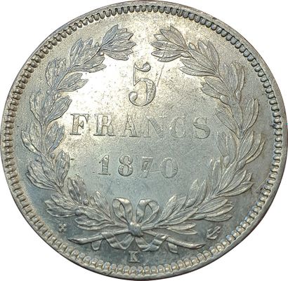 null 5 Francs Cérès 1870 K. Bordeaux. Sans légende. Ancre. F.332/2. Brisure de coin...