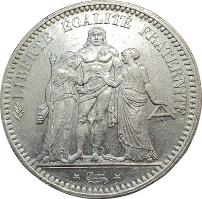 null 5 Francs Hercule 1848 K. Bordeaux. F.326/4. Rare en l'état ! SUP