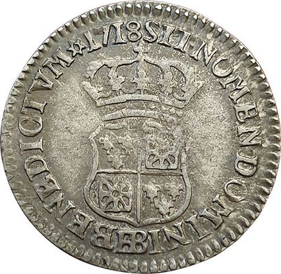 null Louis XV. Dixième d'écu de France Navarre. 1718 BB. 2,41grs. Gad.290 ( R )....