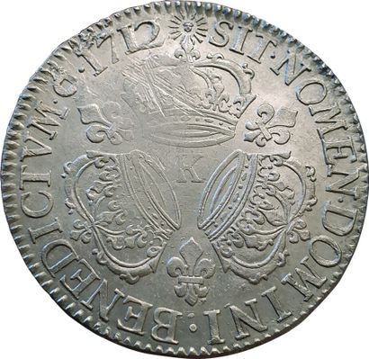 null Louis XIV. Ecu aux trois couronnes. 1712 K. Bordeaux. 30,53grs. Gad.229 ( R3...