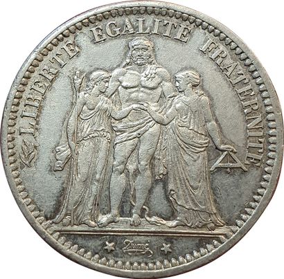 null 5 Francs Hercule 1870 A. Paris. F.334/1. SUP