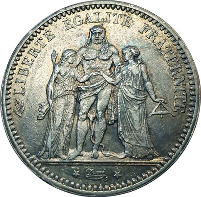 null 5 Francs Hercules 1871 A. Paris. F.334/2. SUP