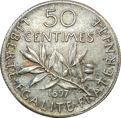 null 50 Centimes Semeuse 1897. F.190/1. 88000 ex. Rare. SUP