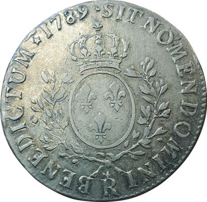 null Louis XVI. Ecu aux branches d'olivier. 1789 R. Orléans. 29,16grs. Gad.356. ...