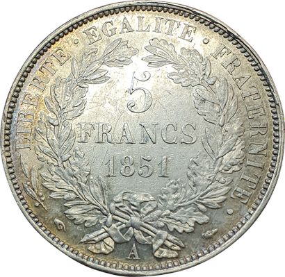 null 5 Francs Cérès 1851 A. Paris. F.327/7. SUP
