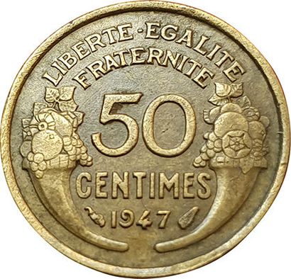 null 50 Centimes Morlon 1947. Bronze Alu. F.192/19. TB+/TTB