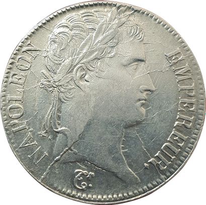 null 5 Francs 1813 Q. Perpignan. F.307/70. Coin de droit à multiples cassures. Intéressant....