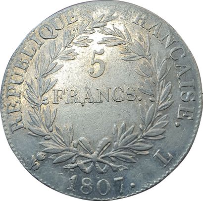null 5 Francs 1807 L. Bayonne. 24,85grs. F.304/18. qSUP