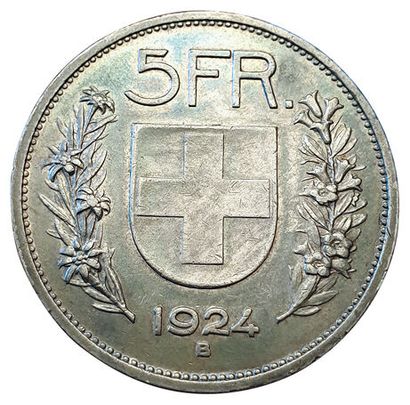 null 5 Francs 1924 B. 182000 ex. Km.38. TTB+