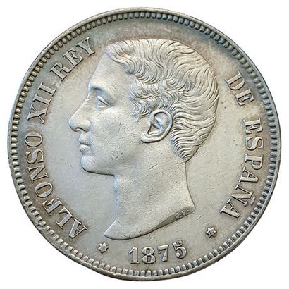 null Alfonso XII. 5 Pesetas 1875 (75). Km.671. SUP