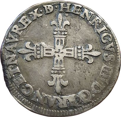 null Henri IV. Quart d'écu de Béarn 1602. Pau. 9,4grs. Sb.4706 (6ex.). TTB