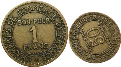 null 2 coins faulty : 1 Franc CDC 192. Stuck corner, 50 Cts CDC 1923 turned corner...