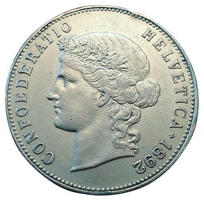 null 5 Francs 1892 B. 190000 ex. Km.34. qSUP