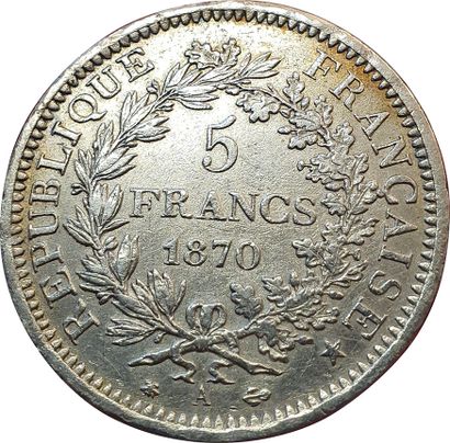 null 5 Francs Hercule 1870 A. Paris. F.334/1. TTB+