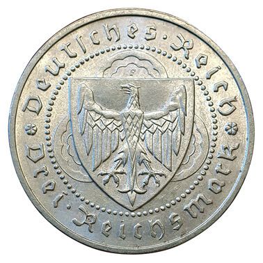 null République de Weimar. 3 Mark 1930 F. 30090 ex. Km.69. SUP