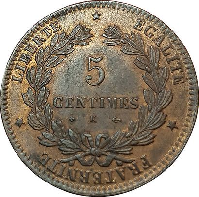 null 5 Centimes Cérès 1877 K. Bordeaux. F.118/16. SPL