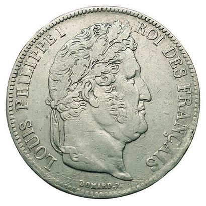 null 5 Francs tête laurée 2e type. 1839 D. Lyon. Diff. Arche de Nöé. F.324/78. T...