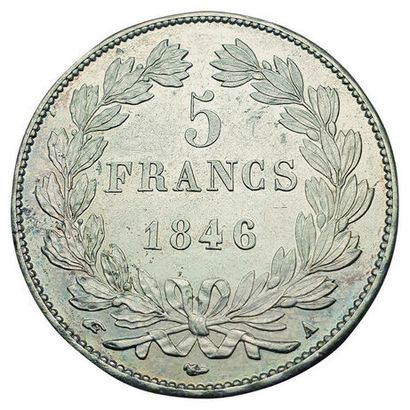 null 5 Francs tête laurée 2e type. 1846 A. Paris. F.325/10. SUP