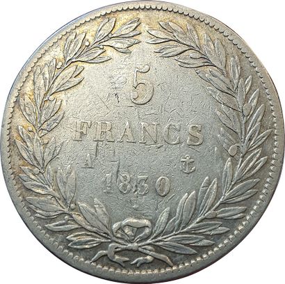 null 5 Francs tête nue. 1830 A. Paris. Sans le I. Tr. En relief. F.314/1. Rare. ...
