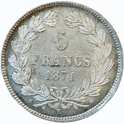 null 5 Francs Cérès 1871 K. Bordeaux. Sans légende. F.332/8. SUP