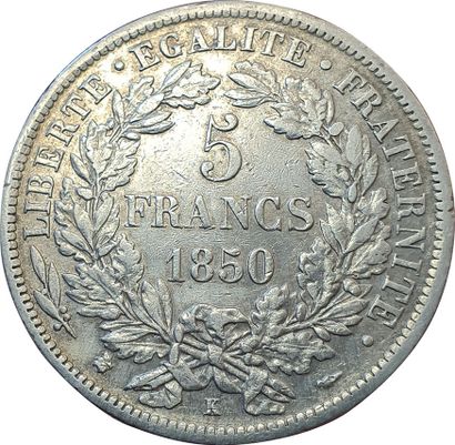 null 5 Francs Cérès 1850 K. Bordeaux. F.327/6. TTB+