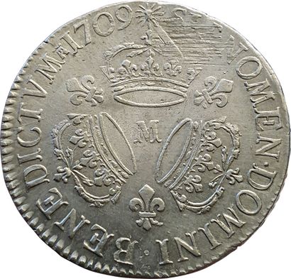 null Louis XIV. Ecu aux trois couronnes. 1709 M. Toulouse. 30,49grs. Gad.229 ( R...