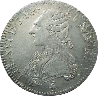 null Louis XVI. Ecu aux branches d'olivier. 1790 A. Paris. 29,31grs. Gad.356. Quelques...