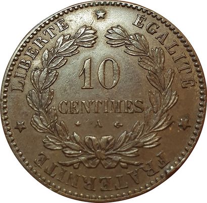 null 10 Centimes Cérès 1878 A. Paris. F.135.20. 150000 ex. Rare. TTB+