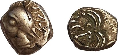 null 2 monnaies : Volques Tectosages Drachme à la tête triangulaire (1,47grs), Tolosates...