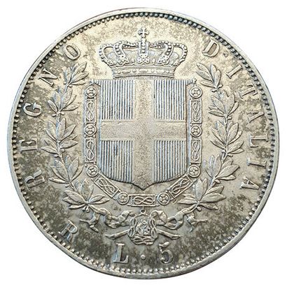 null Victor Emmanuel II. 5 Lire 1870 R. Rome. Petit R. Mont.173. Assez rare. TTB