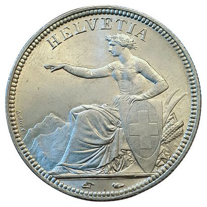 null 5 Francs 1851 A. Frappe médaille. Km.11. Rare en frappe médaille et particulièrement...