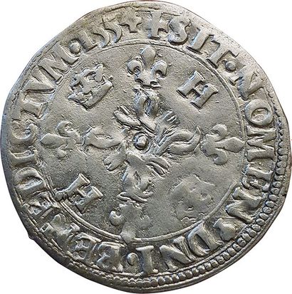 null Henri II. Douzain. 1554 B. Rouen. 2,6grs. Sb.4380. TTB+