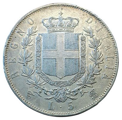null Victor Emmanuel II. 5 Lire 1865 T. Turin. Mont.167. TTB+