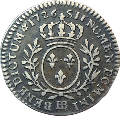 null Louis XV. Dixième d'écu aux branches d'olivier. 1726 BB. Strasbourg. 2,83grs....