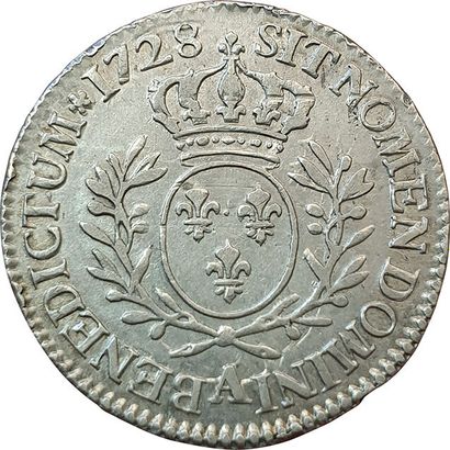 null Louis XV. Cinquième d'écu aux branches d'olivier. 1728 A. Paris. 5,84grs. Gad.298...