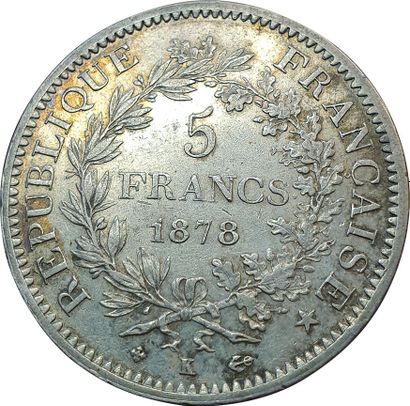 null 5 Francs Hercules 1878 K. Bordeaux. F.334/23. SUP