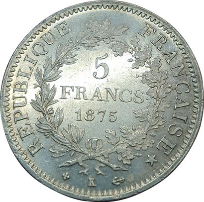 null 5 Francs Hercule 1875 K. Bordeaux. F.334/16. SUP à SPL