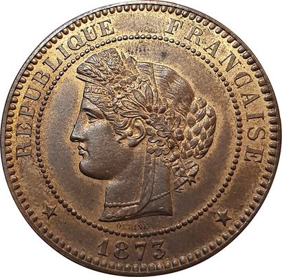 null 10 Centimes Cérès 1873 A. Paris. F.135/10. SUP à SPL