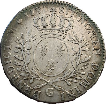 null Louis XV. Demi écu aux branches d'olivier. 1731 G. Poitiers. 14,55grs. Gad.313...