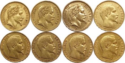 Napoléon III. 8 pièces de 20 Francs : Tête...