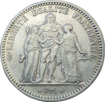 null 5 Francs Hercule 1849 K. Bordeaux. F.326/7. Rare en l'état. SUP